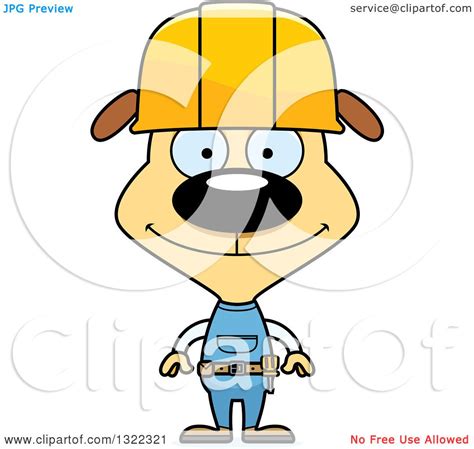 Clipart of a Cartoon Happy Dog Construction Worker - Royalty Free ...