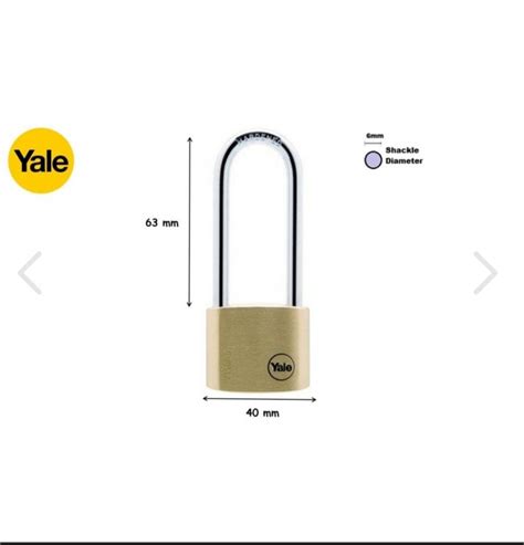 Yale Solid Brass Padlock Long Shackle Mm Y Furniture