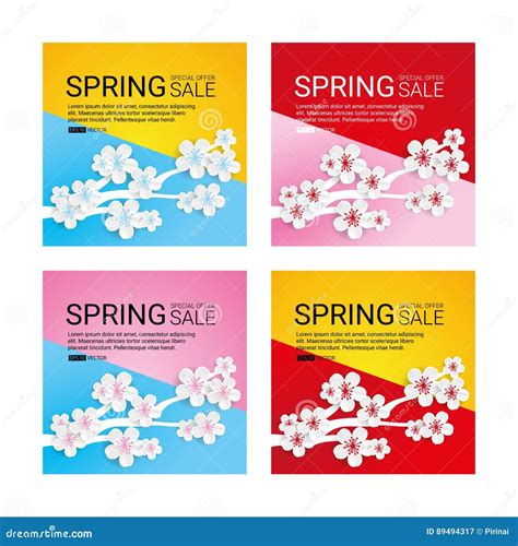 Spring Flower Sale Stock Vector Illustration Of T 89494317