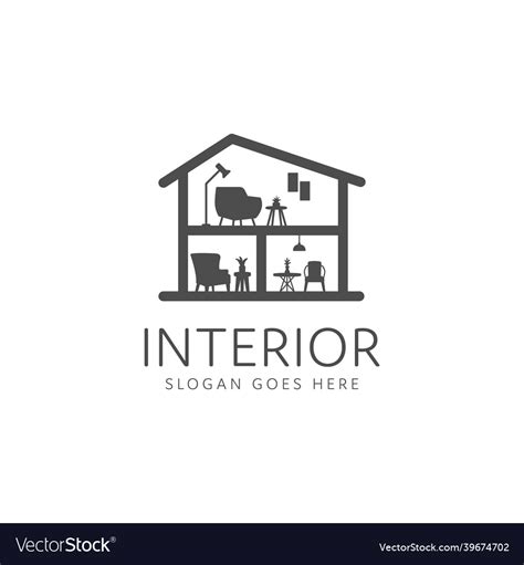 Home Decoration Interior Logo Design Royalty Free Vector