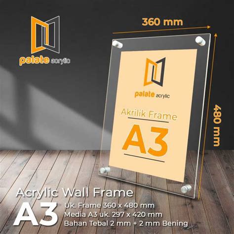 Jual Akrilik Wall Frame A3 Bingkai Poster Acrylic 2MM Di Seller