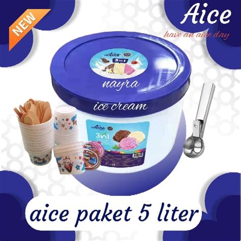 Jual Aice Ice Cream Paket 5 Liter Shopee Indonesia