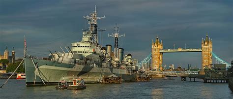 Hd Wallpaper Evening London Thames River Tower Bridge Hms