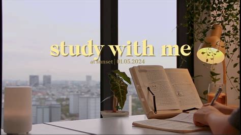 Hr Study With Me At Sunset Background Noise Gentle Trickling