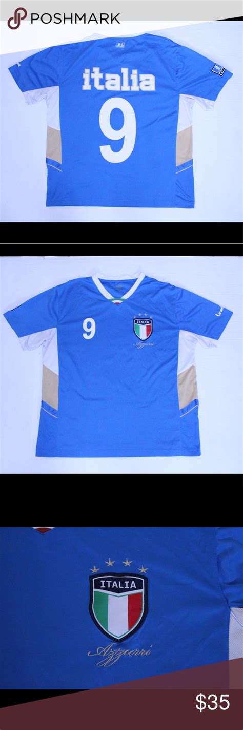 Italia Azzurri National Team Mens Jersey Soccer Football Italy