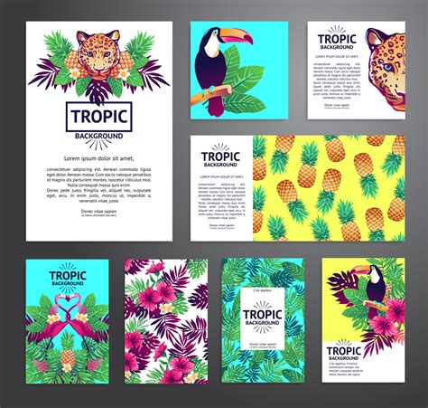 Tropical printable set. 13523707 Vector Art at Vecteezy