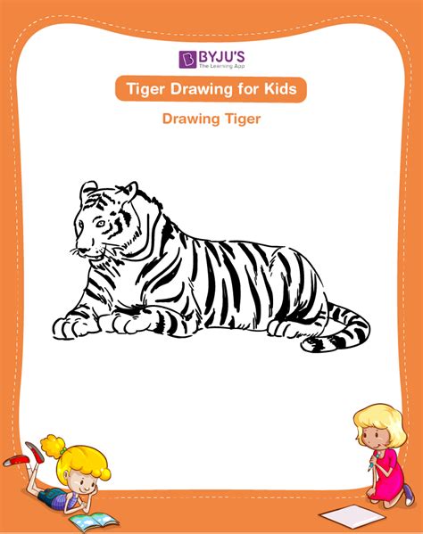 Tiger Drawing for Kids | Tiger Drawing for Kids Free Printable PDF