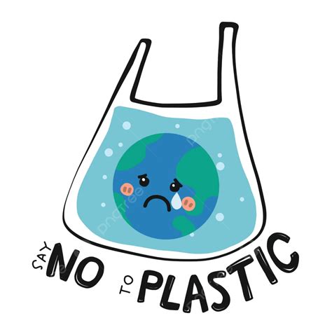 Sad Earth Encased In A Plastic Bagvector Cartoon Illustration Promoting ...