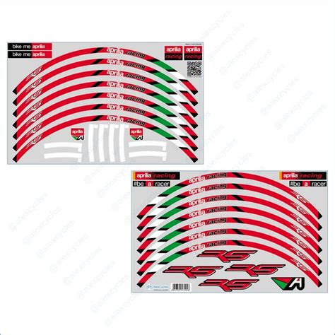 Aprilia Racing Rs Motorcycle Wheel Rim Laminated Decals Stickers Stripes