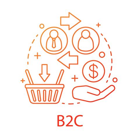 icono del concepto b2c. Ilustración de línea fina de idea de relación