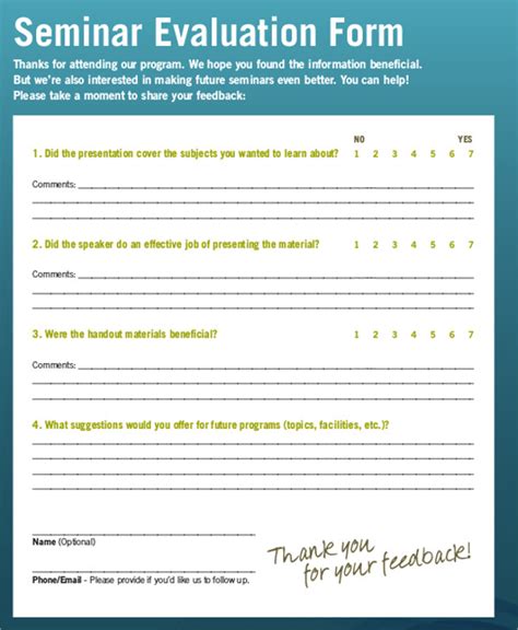 FREE 8 Sample Seminar Feedback Forms In MS Word PDF