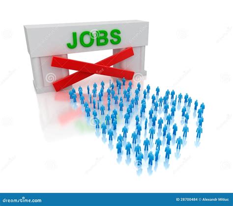 No Jobs Unemployment Isolated On White Concept Stock Illustration