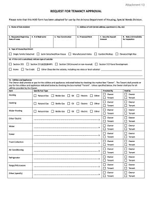 Fillable Online Attachment Request For Tenancy Approval Pdf