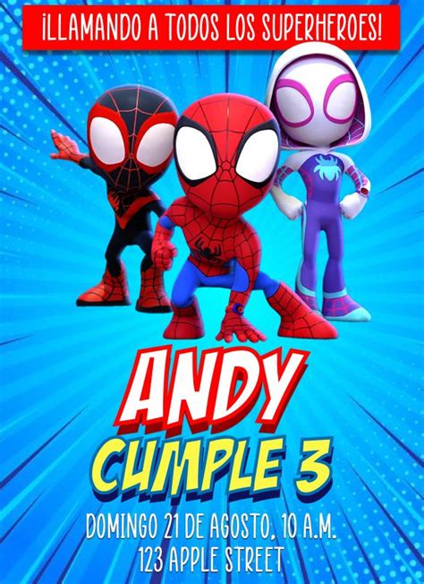 Idea invitación Spidey y sus Sorprendentes Amigos