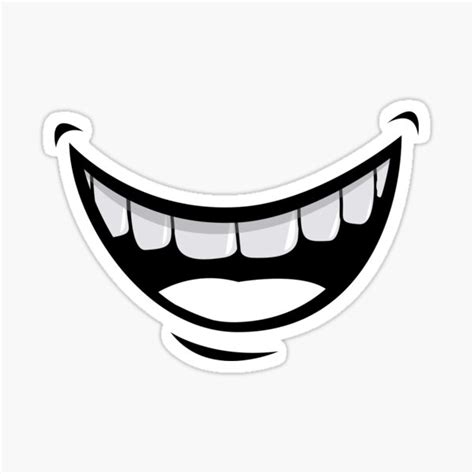 Smiley Mouth Big Teeth Comics Cartoon Smile Sticker For Sale By