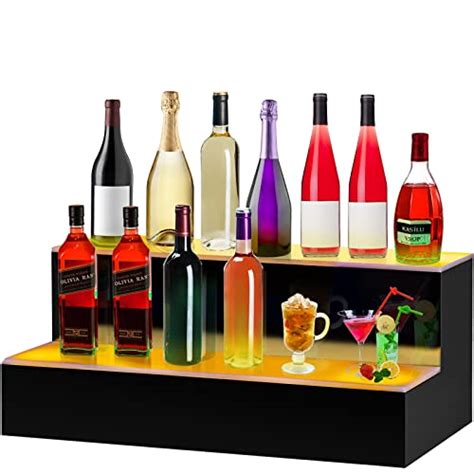 VEVOR LED Lighted Liquor Bottle Display Shelf 24 Inch LED Bar Shelves