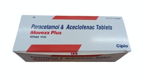 Cipla Movexx Plus Paracetamol Aceclofenac Tablet At Rs 199box