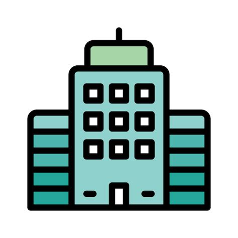 Icono Del Edificio De Oficinas Vector Premium