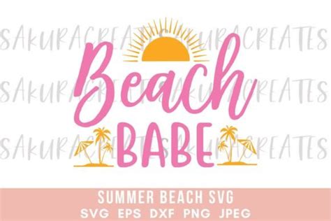 Beach Babe Summer Quote Graphic Graphic By SakuraCreateStudio