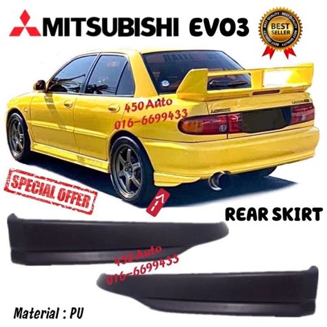 Mitsubishi Evo Wira Lancer E Evo Rear Skirt Lip Belakang Pu Getah