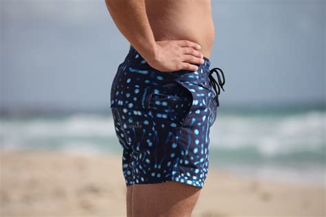 Mens Whale Shark Aussie Boxer Euro Style Swim Shorts Ningaloo Swimwear