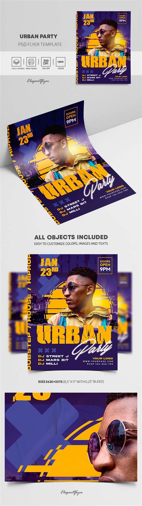 Purple Exclusive Urban Party Flyer Free Flyer Template Psd By