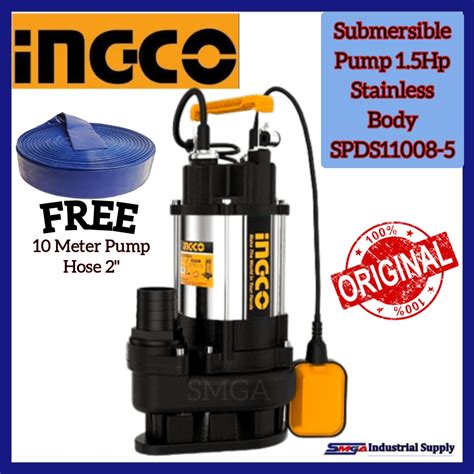 Ingco Submersible Pump 1 5HP SPDS11008 5 FREE 10 METERS HOSE Lazada PH