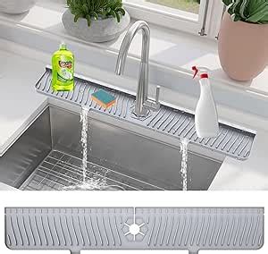 Longer Sink Splash Guard Mat Inch Silicone Faucet Handle Drip