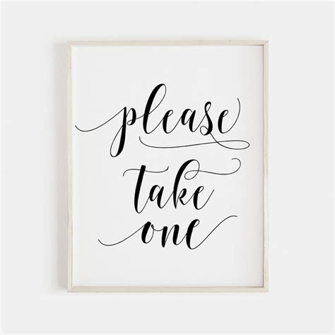 Take One Sign Printable