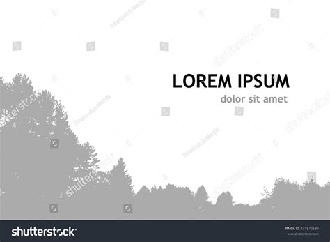 Silhouette Forest Trees Vector เวกเตอร์สต็อก ปลอดค่าลิขสิทธิ์