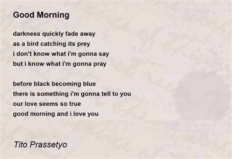 Short Poem On Good Morning In English