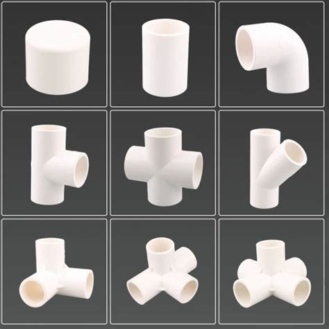 20 25 32mm White PVC Pipe Fittings Straight Elbow Tee Cross Connector