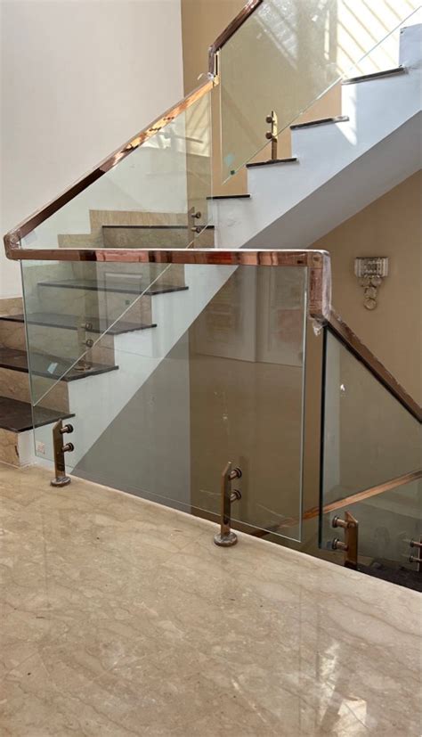 Rose Gold Pvd Coated Glass Railing At Rs Feet Glass Railing In