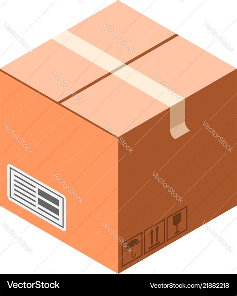 Fragile Cardboard Box Icon Isometric Style Vector Image