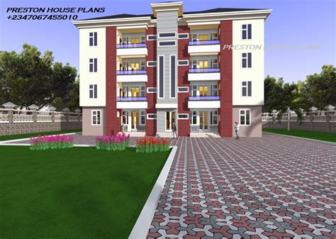 Apartment Block of 8 Units of 2 Bedroom Flats - Preston House Plans