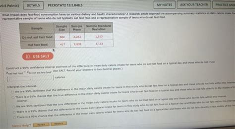 Solved 105 Points Details Peckstat2 13e048s My Notes