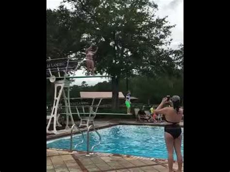 Belly Flop Off The High Diving Board Youtube