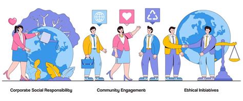 premium vector corporate social responsibility community engagement