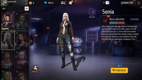 Free Fire OB40 Sonia Character Awaken Alok Character Ability