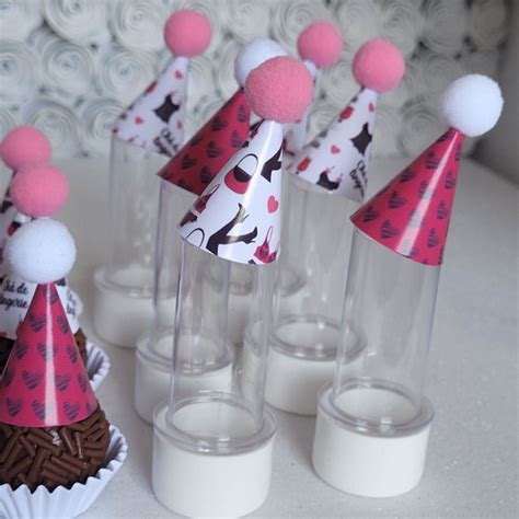 40 Mini Chapeuzinho Chá de Lingerie topper Docinhos tubete Elo7