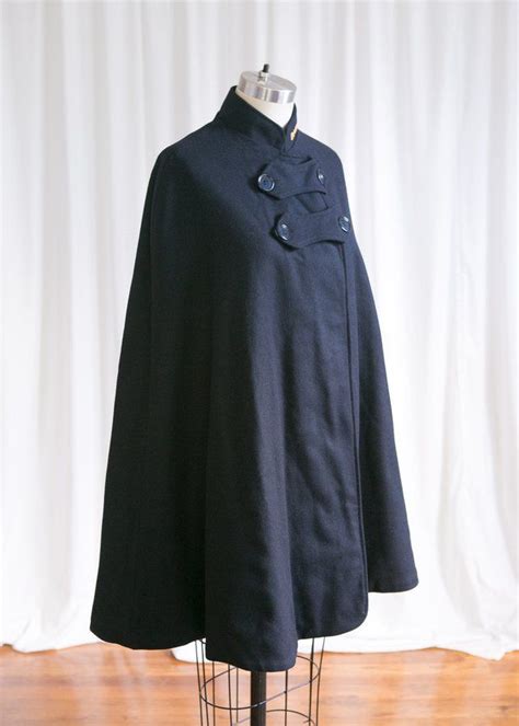 Nurse Cape Navy Blue Red Wool Cape 1930s 1940s Wwii Etsy