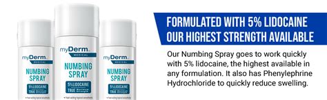 Myderm Medical Numbing Spray 45oz Maximum Strength 5