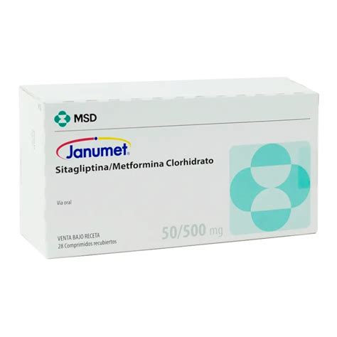 Janumet Sitagliptina Metformina 50 500 Mg Caja De 28 Comprimidos