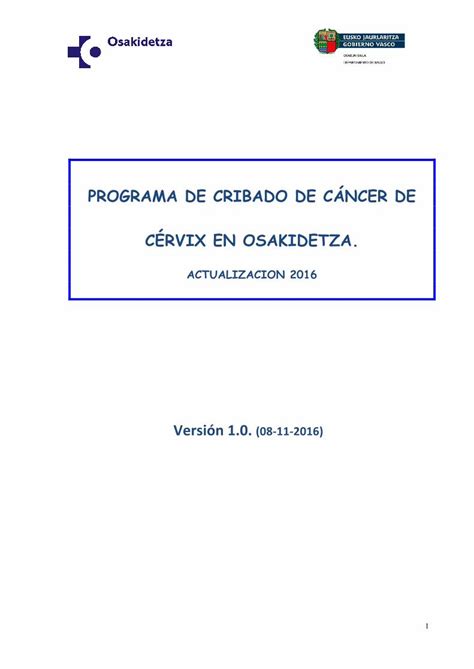 Pdf Programa De Cribado De C Ncer De C Rvix Redacci N De Un