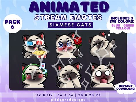 Animated Twitch Emote Siamese Cat Siamese Cat Animated Emote Etsy