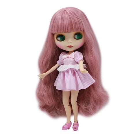 Blyth Doll Joint Body Matte Face Bjd Dolls 280bl1063 Pink Hair With