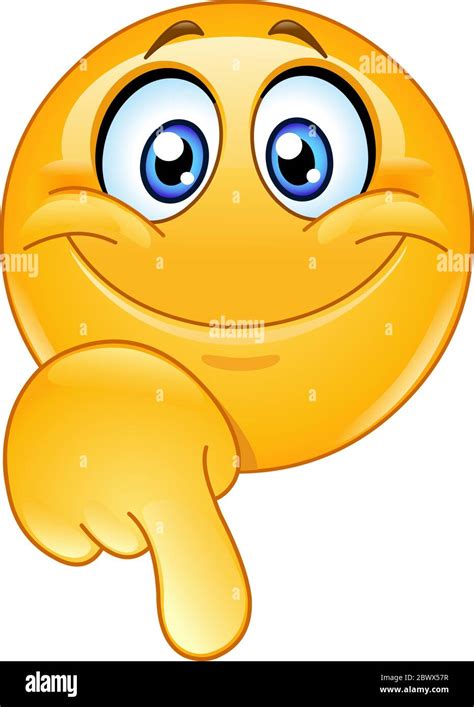 Happy Emoji Emoticon Pointing Down With His Finger Stock Vector Image