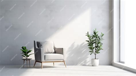 Premium AI Image | Modern minimalist interior with an armchair on empty room Generative AI