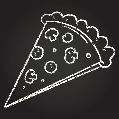 Mushroom Pizza Chalk Drawing 13109228 Vector Art at Vecteezy