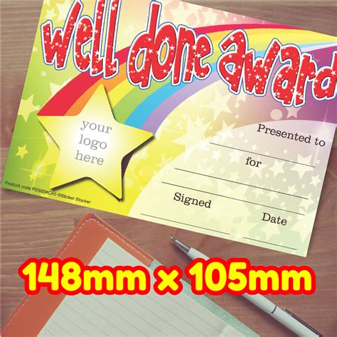 Personalised Certificate Well Done Award For School Teachers A5 Silk